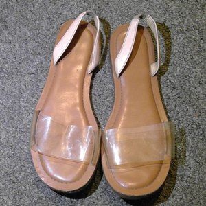 Clear strap sandals by Express Size 7.5